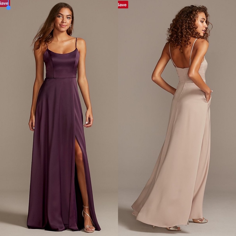 David’s Bridal Crepe-Back Satin Bridesmaid Dress